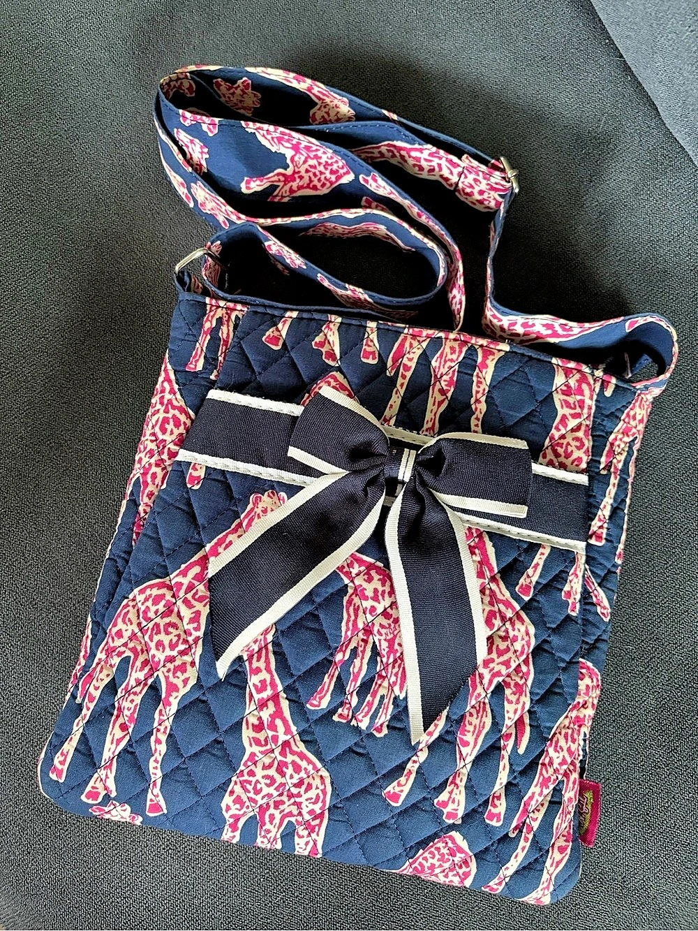 NGIL Quilted Animal Print Tote in Blue & Pink Like New